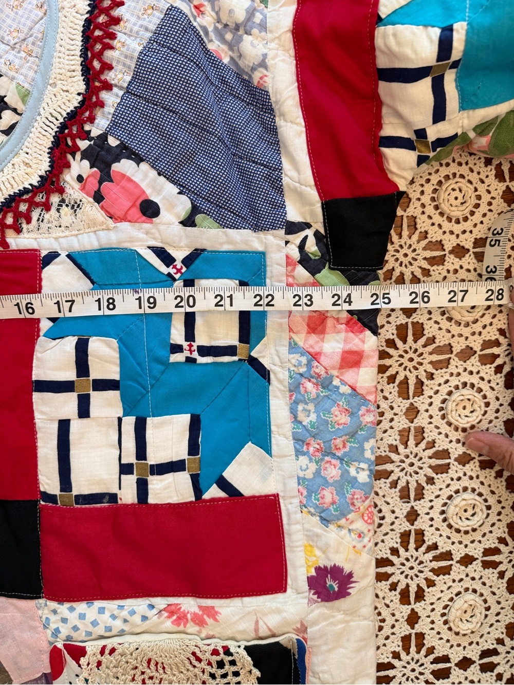 Vintage Handmade Quilt/Doily Jacket - Picture 12 of 15